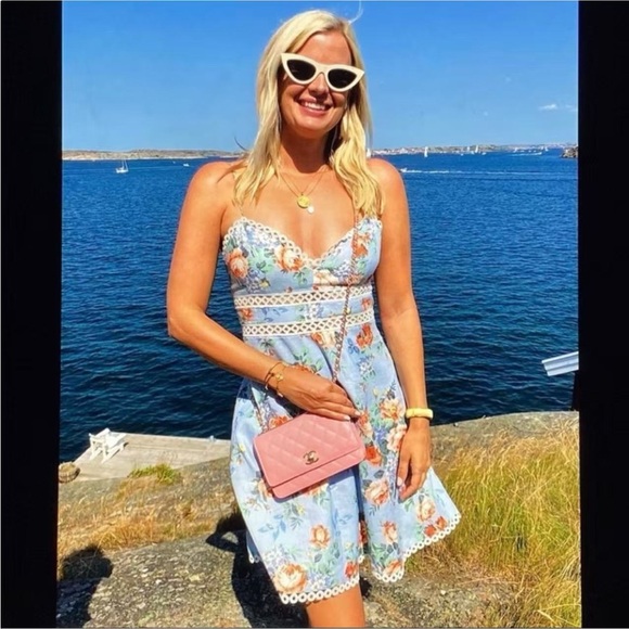 Zimmermann Blue Floral Mini Dress - Picture 7 of 9